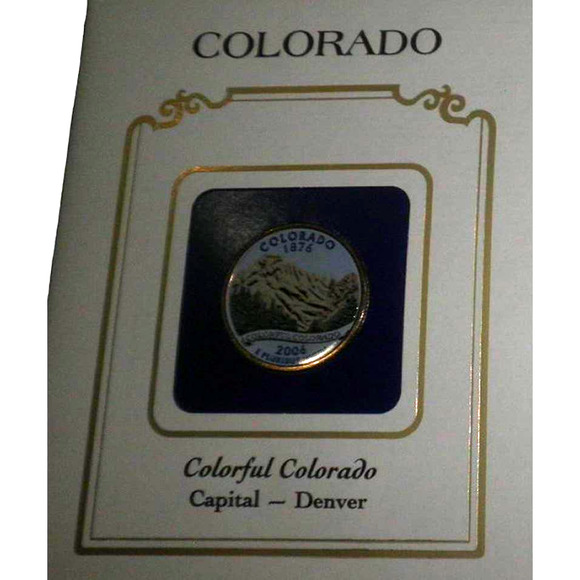 COLORADO COLORIZED QUARTER & FIRST DAY COVER BY POSTAL COMMEMORATIVE SOCIETY - Picture 2 of 3